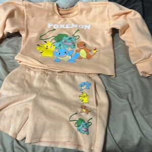 Pokémon sweatshirt and shorts set size medium
